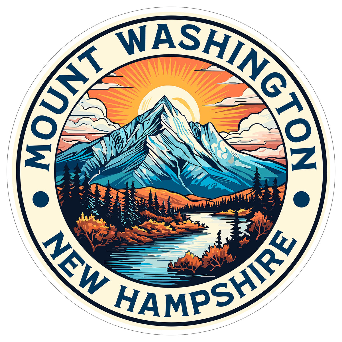 Mount Washington New Hampshire Sticker 4 Inch — Waterproof Vinyl Decal Travel Souvenir