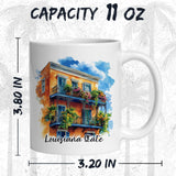 Louisiana State Coffee Mug 11oz — White Ceramic Pelican State Mug 2