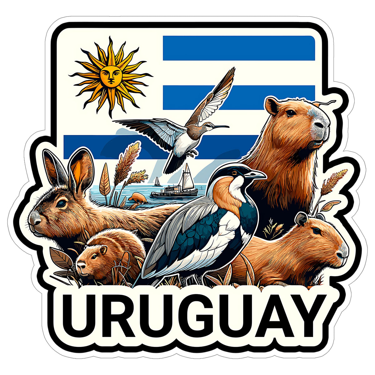 Uruguay Sticker 4 Inch — Waterproof Vinyl Decal Travel Souvenir
