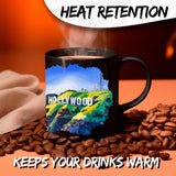 Hollywood Los Angeles CA Mug 11oz — Black Ceramic Cali Movie Star Mug 3