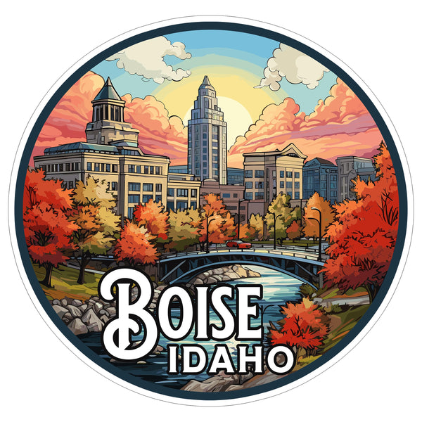 Boise Idaho Sticker 4 Inch Travel Souvenir City Destination - Waterproof Vinyl Decal for Laptop Water Bottle Car Tumbler - Durable Aesthetic Long-Lasting Stickers for Adults ID44990