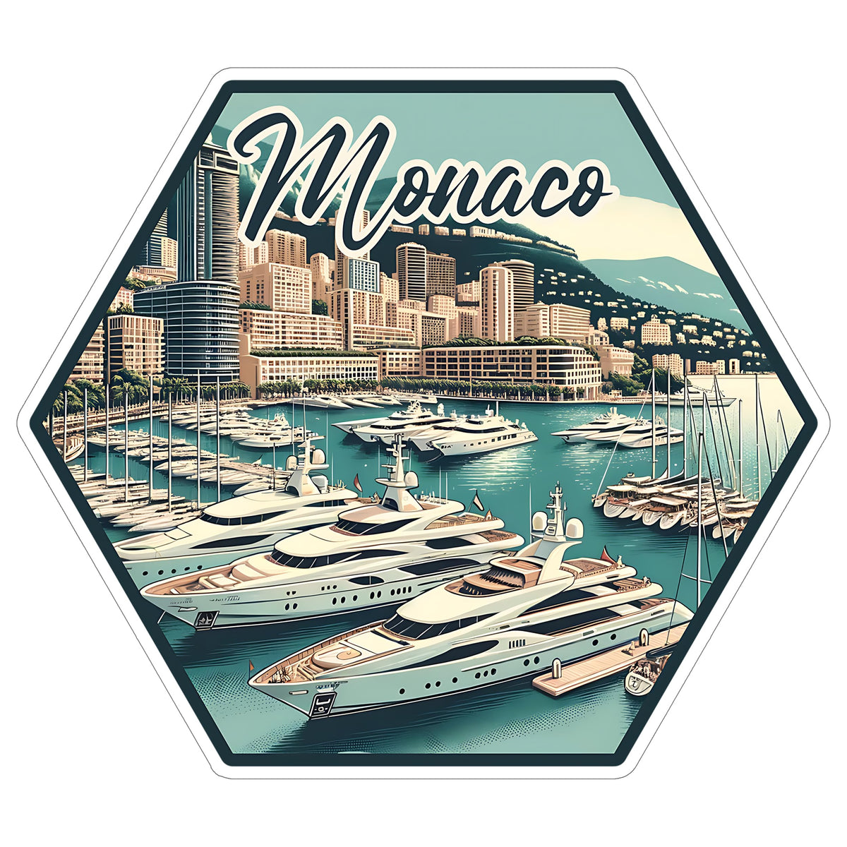 Monaco Sticker 4 Inch — Waterproof Vinyl Decal Travel Souvenir