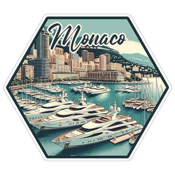 Monaco Sticker 4 Inch — Waterproof Vinyl Decal Travel Souvenir