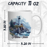Maine State Coffee Mug 11oz — White Ceramic Pine Tree State Mug 2