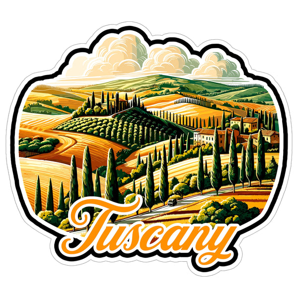 Tuscany Sticker 4 Inch City Travel Souvenir Destination - Waterproof Vinyl Decal for Laptop Water Bottle Car Tumbler - Durable Aesthetic Long-Lasting Stickers for Adults ID44990