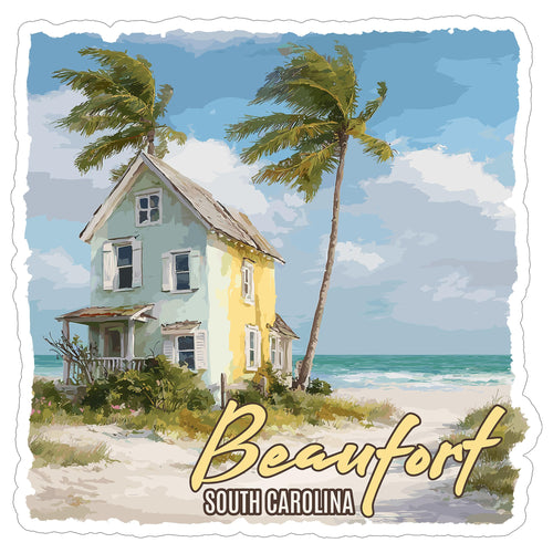 Beaufort South Carolina Sticker 4 Inch - Waterproof Vinyl Decal for Laptop Water Bottle Car Tumbler - Durable Aesthetic Long-Lasting Stickers for Adults ID44990