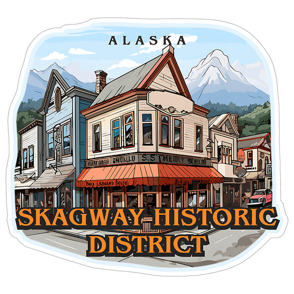 Skagway Historic District Alaska Sticker 4 Inch — Waterproof Vinyl Decal City Travel Souvenir
