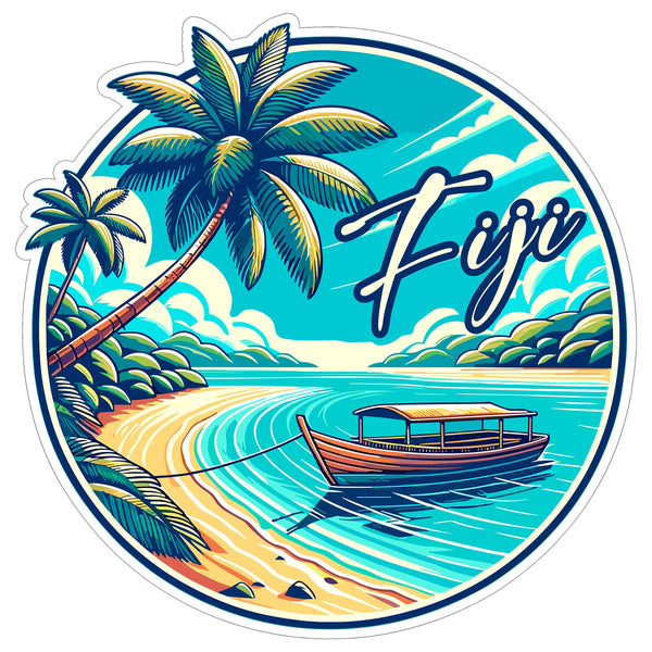 Fiji Sticker 4 Inch City Travel Souvenir Destination - Waterproof Vinyl Decal for Laptop Water Bottle Car Tumbler - Durable Aesthetic Long-Lasting Stickers for Adults ID44990
