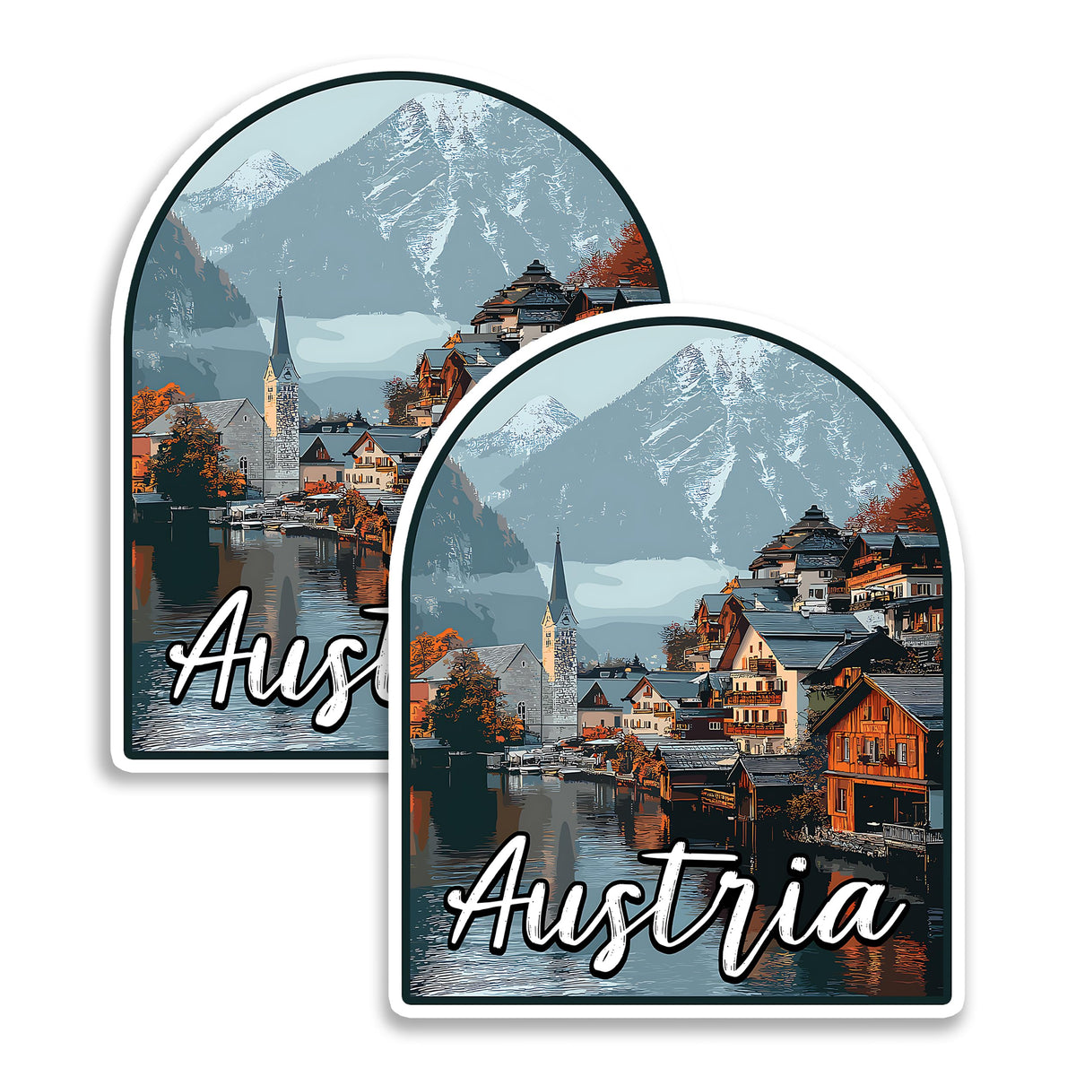 Austria Magnet 4 Inch 2-Pack Alpine Nation – Strong Vinyl Decorative Travel Magnets for Fridge Locker Kitchen Office – Cute Fun Aesthetic Cool Durable & Long-Lasting Souvenir ID44999