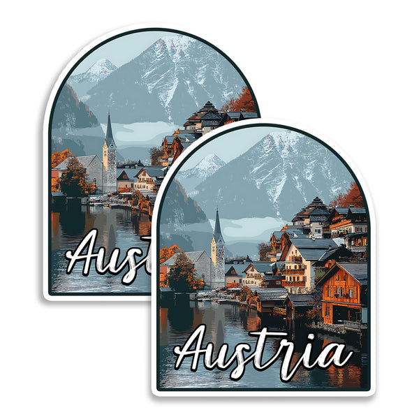 Austria Magnet 4 Inch 2-Pack Alpine Nation – Strong Vinyl Decorative Travel Magnets for Fridge Locker Kitchen Office – Cute Fun Aesthetic Cool Durable & Long-Lasting Souvenir ID44999