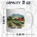 Idaho State Coffee Mug 11oz — White Ceramic Gem State Souvenir Mug 2
