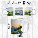 Mount Rainier National Park Washington Mug 11oz — White Ceramic Souvenir 2