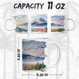 Japan Coffee Mug 11oz — White Ceramic Land of the Rising Sun Mug 2