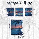 San Diego California Mug 11oz — White Ceramic America's Finest City Coffee Mug 2