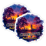Charlotte North Carolina Sticker 4 Inch 2-Pack - Waterproof Vinyl Decal for Laptop Water Bottle Car Tumbler - Durable Aesthetic Long-Lasting Stickers for Adults ID45039 1