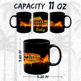 Italy Coffee Mug 11oz — Black Ceramic Italian Heritage Culture Mug 2