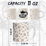 Pot Head Mug 11oz — White Ceramic Plant Lover Funny Pun Coffee Mug 2