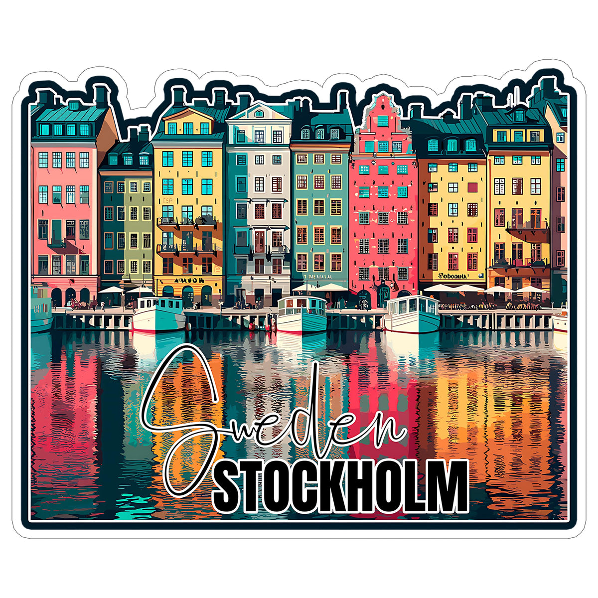 Stockholm Sweden Sticker 4 Inch — Waterproof Vinyl Decal City Travel Souvenir