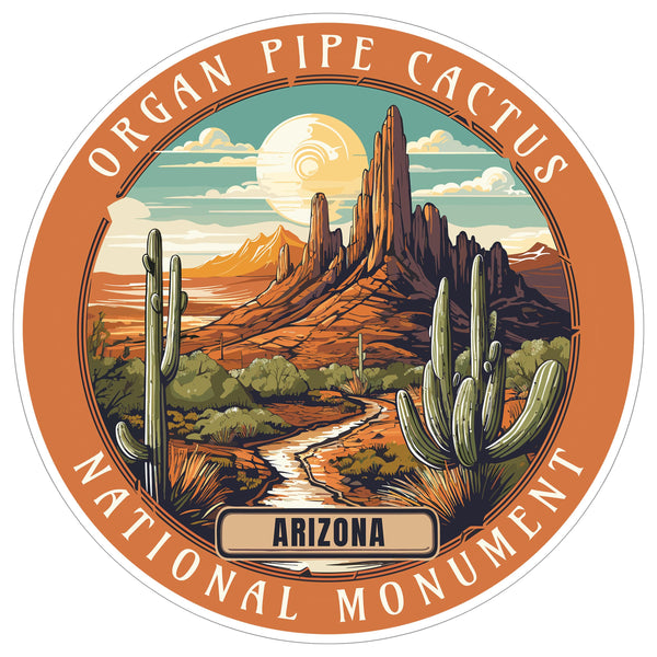 Organ Pipe Cactus National Monument Arizona Sticker 4 Inch Souvenir - Waterproof Vinyl Decal for Laptop Water Bottle Car Tumbler - Durable Aesthetic Long-Lasting Stickers for Adults ID44990