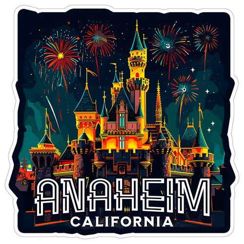 Anaheim California Sticker 4 Inch Travel Souvenir City Destination - Waterproof Vinyl Decal for Laptop Water Bottle Car Tumbler - Durable Aesthetic Long-Lasting Stickers for Adults ID44990
