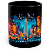 New York State Mug 11oz — Black Ceramic Empire State NY Coffee Mug 1