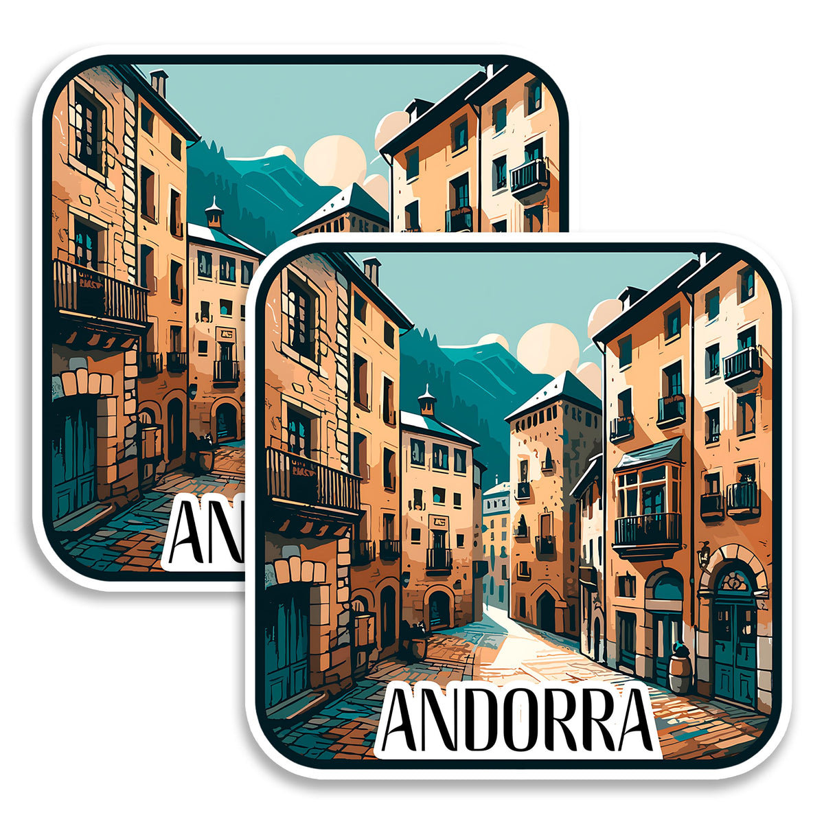 Andorra Magnet 4 Inch 2-Pack Country Europe – Strong Vinyl Decorative Travel Magnets for Fridge Locker Kitchen Office – Cute Fun Aesthetic Cool Durable & Long-Lasting Souvenir ID44999