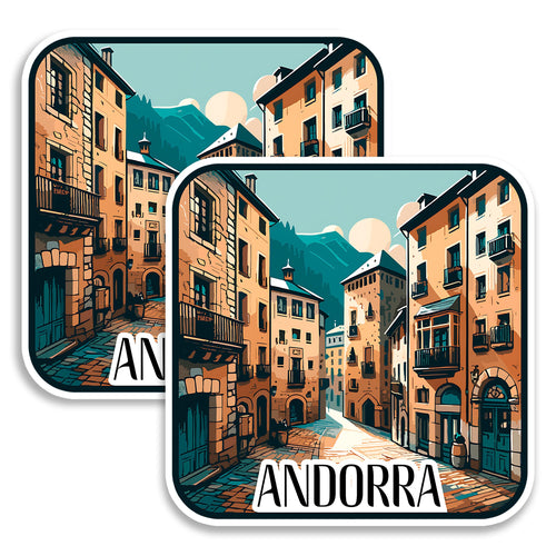 Andorra Magnet 4 Inch 2-Pack Country Europe – Strong Vinyl Decorative Travel Magnets for Fridge Locker Kitchen Office – Cute Fun Aesthetic Cool Durable & Long-Lasting Souvenir ID44999