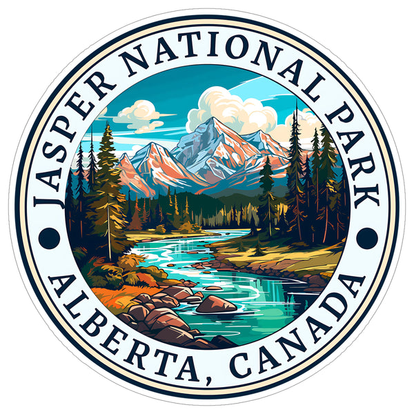 Jasper National Park Alberta Canada Sticker 4 Inch Nature Hiking Camping - Waterproof Vinyl Decal for Laptop Water Bottle Car Tumbler - Durable Aesthetic Long-Lasting Stickers for Adults ID44990