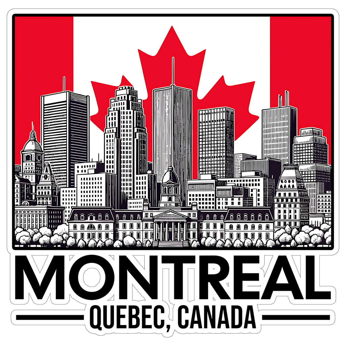 Montreal Quebec Canada Sticker 4 Inch — Waterproof Vinyl Decal City Travel Souvenir