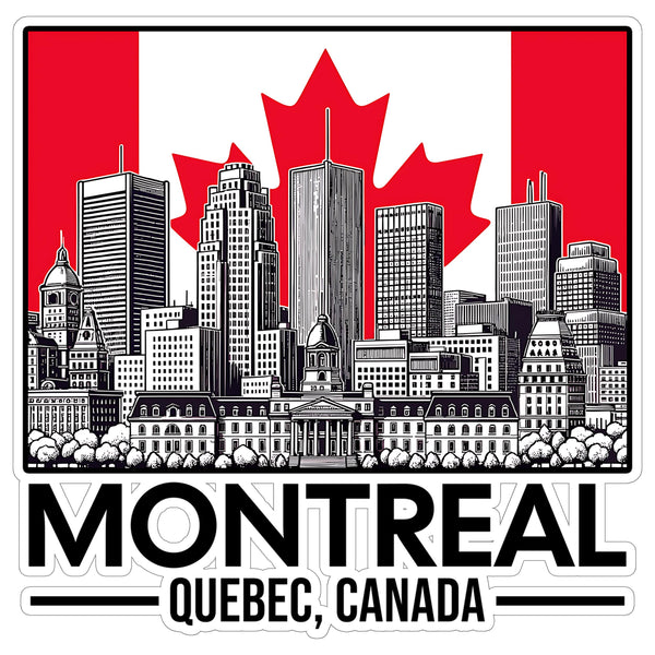Montreal Quebec Canada Sticker 4 Inch — Waterproof Vinyl Decal City Travel Souvenir