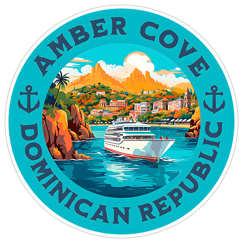 Amber Cove Dominican Republic Sticker 4 Inch Travel Souvenir City Destination - Waterproof Vinyl Decal for Laptop Water Bottle Car Tumbler - Durable Aesthetic Long-Lasting Stickers for Adults ID44990