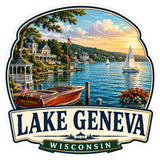 Lake Geneva Wisconsin Sticker 4 Inch — Waterproof Vinyl Decal 1