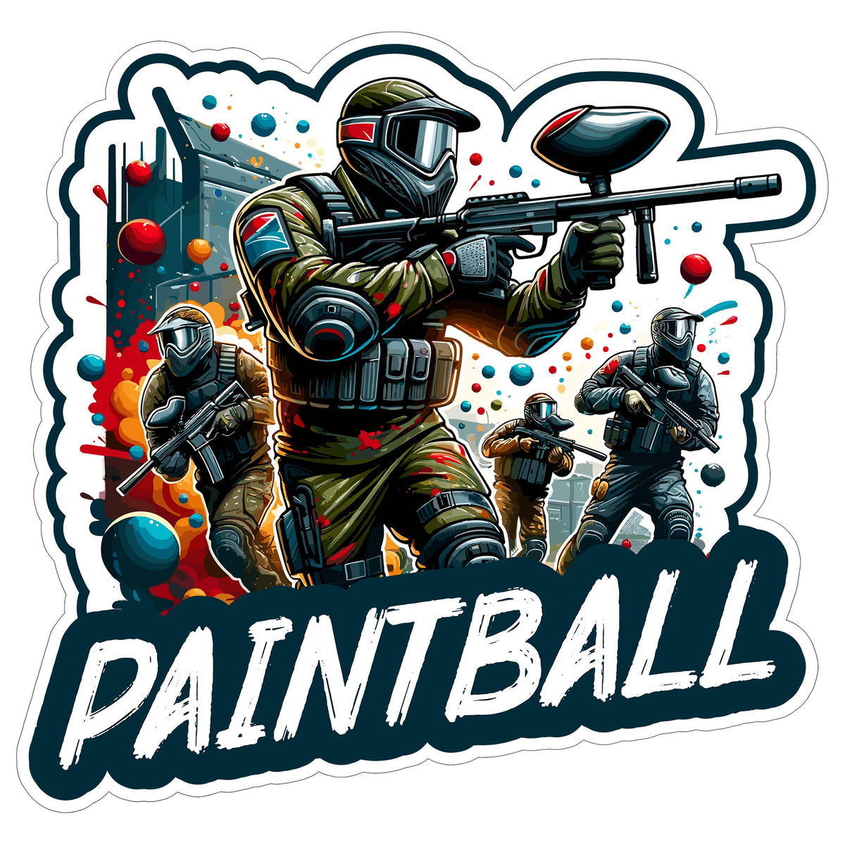 Paintball Sport Sticker 4 Inch — Waterproof Vinyl Decal Tactical Paint Ball