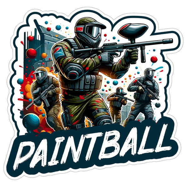 Paintball Sport Sticker 4 Inch — Waterproof Vinyl Decal Tactical Paint Ball