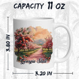 Georgia State Mug 11oz — White Ceramic Peach State GA Coffee Mug 2