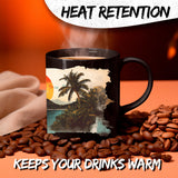 Costa Rica Coffee Mug 11oz — Black Ceramic Pura Vida Tropical Paradise Mug 3