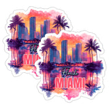 Miami Florida Sticker 4 Inch 2-Pack - Waterproof Vinyl Decal for Laptop Water Bottle Car Tumbler - Durable Aesthetic Long-Lasting Stickers for Adults ID45039 8