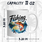 Fishing Coffee Mug 11oz — Ceramic Rod & Reel Gift Mug for Anglers 2