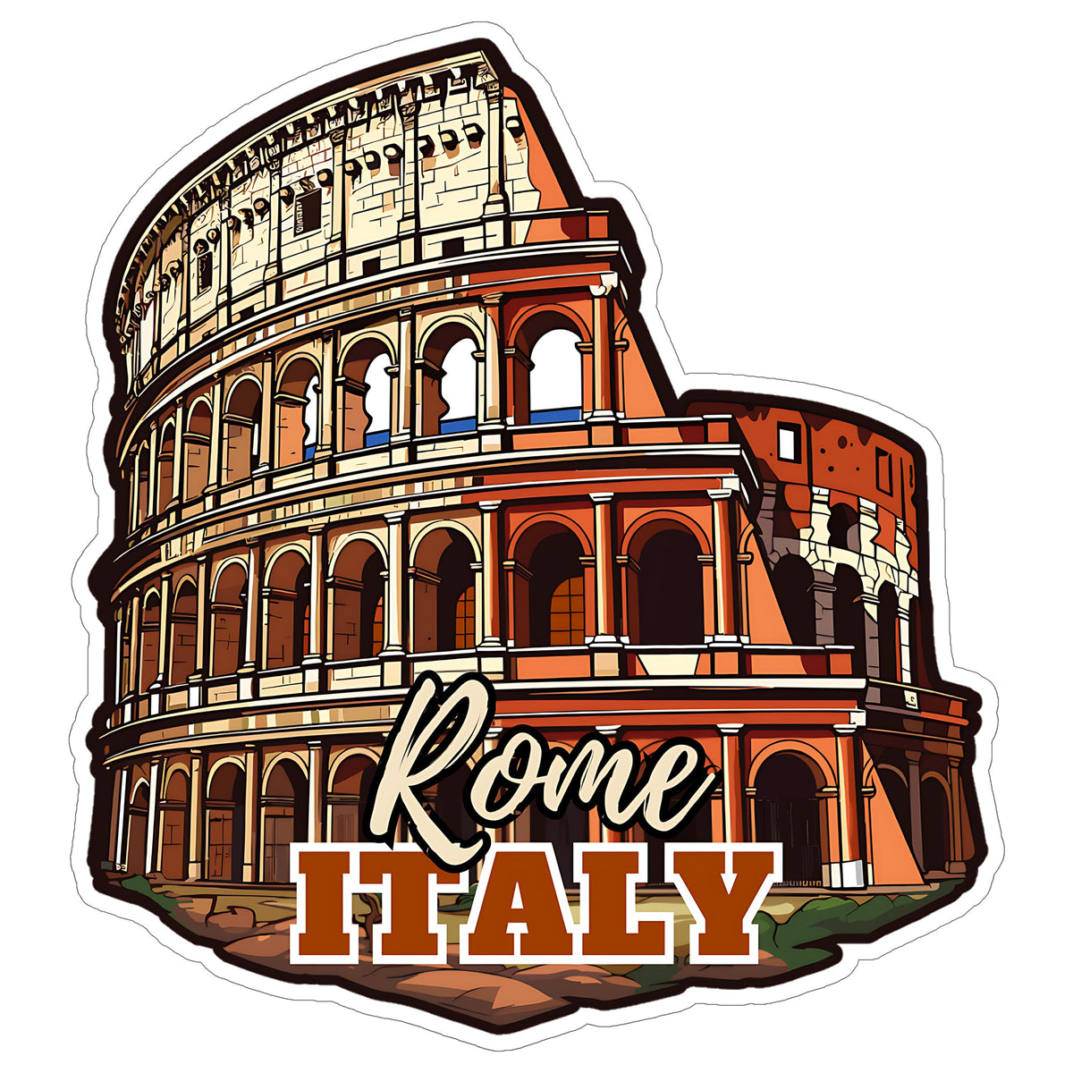 Rome Italy Sticker 4 Inch — Waterproof Vinyl Decal City Travel Souvenir