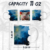 Pig Coffee Mug 11oz — Ceramic Cute Swine Farm Animal Gift Mug 2