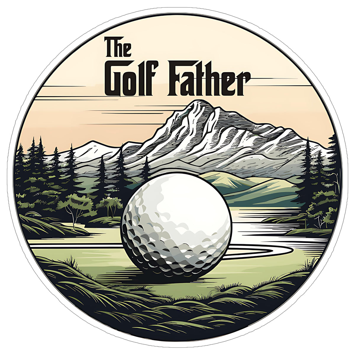 The Golf Father Sticker 4 Inch — Waterproof Vinyl Decal Godfather Parody Dad