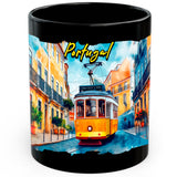 Portugal Coffee Mug 11oz — Black Ceramic Lisbon Algarve Coast Mug 1