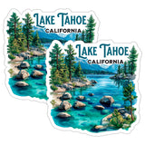 Lake Tahoe California Sticker 4 Inch 2-Pack - Waterproof Vinyl Decal for Laptop Water Bottle Car Tumbler - Durable Aesthetic Long-Lasting Stickers for Adults ID45039 8