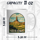 Nebraska State Coffee Mug 11oz — White Ceramic Cornhusker State Mug 2