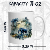 Elephant Coffee Mug 11oz — Ceramic Pachyderm Jumbo Wildlife Gift Mug 2