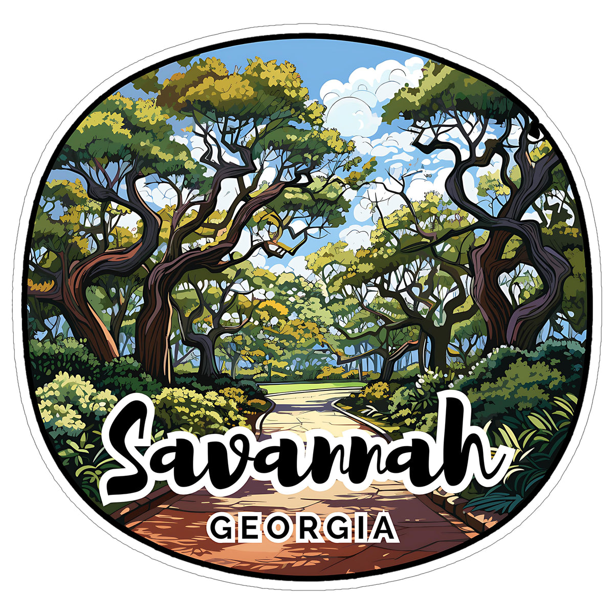 Savannah Georgia Sticker 4 Inch — Waterproof Vinyl Decal City Travel Souvenir