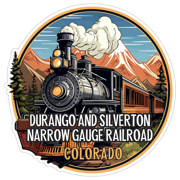 Durango and Silverton Narrow Gauge Railroad Colorado Sticker 4 Inch Travel - Waterproof Vinyl Decal for Laptop Water Bottle Car Tumbler - Durable Aesthetic Long-Lasting Stickers for Adults ID44990