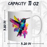 Hummingbird Mug 11oz — White Ceramic Garden Bird Coffee Mug 2