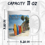 Santa Cruz California Mug 11oz — White Ceramic Surf City Coffee Mug 2