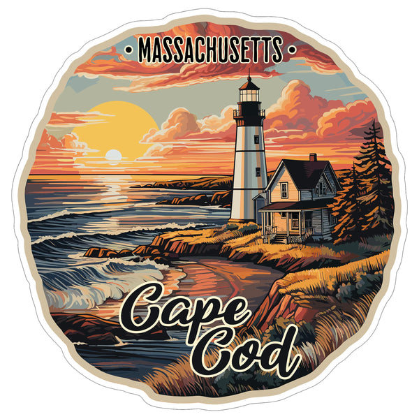 Cape Cod Massachusetts Sticker 4 Inch — Waterproof Vinyl Decal City Travel Souvenir